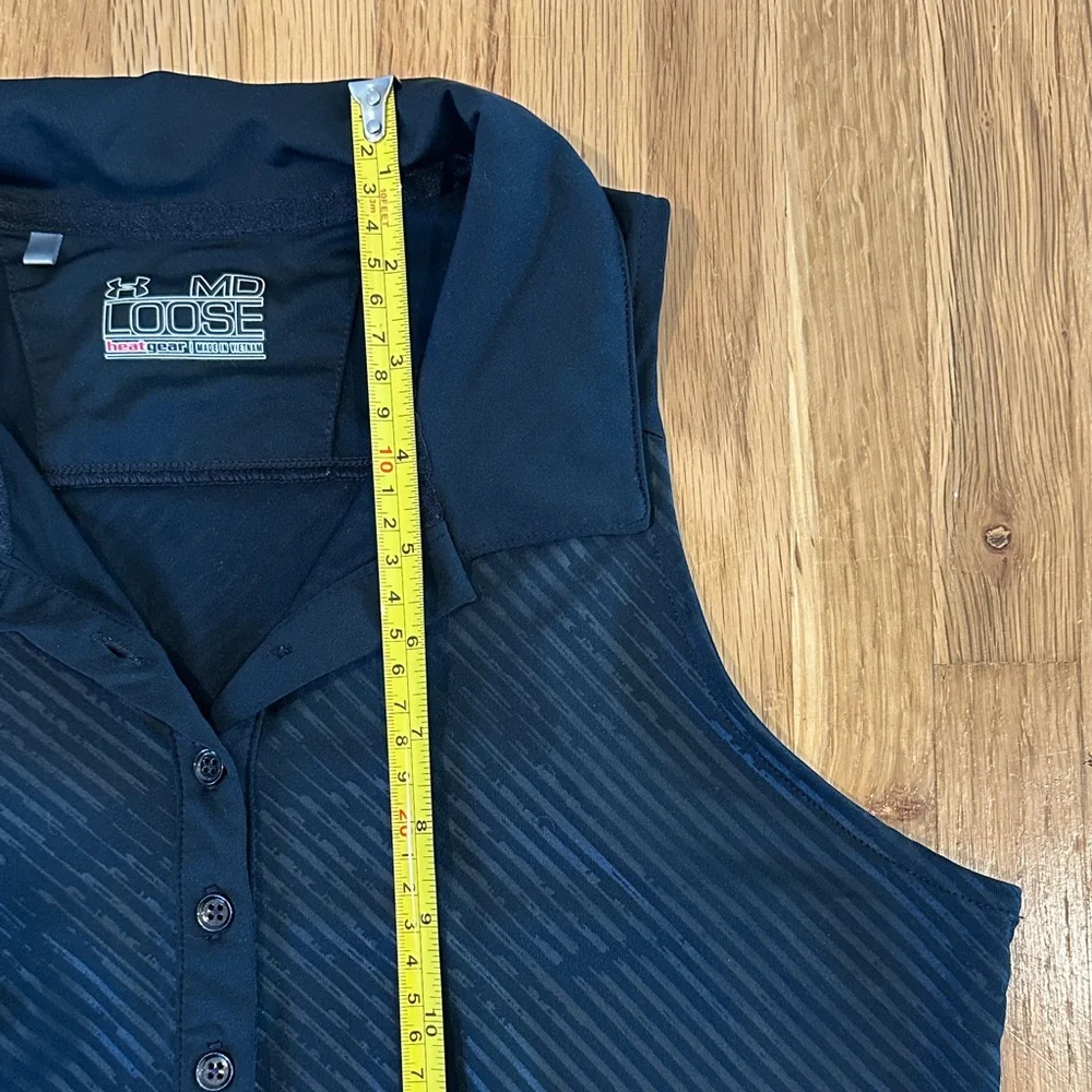 *last chance* Under Armour | Women’s Sleeveless Black Polo Top - Picture 7 of 16